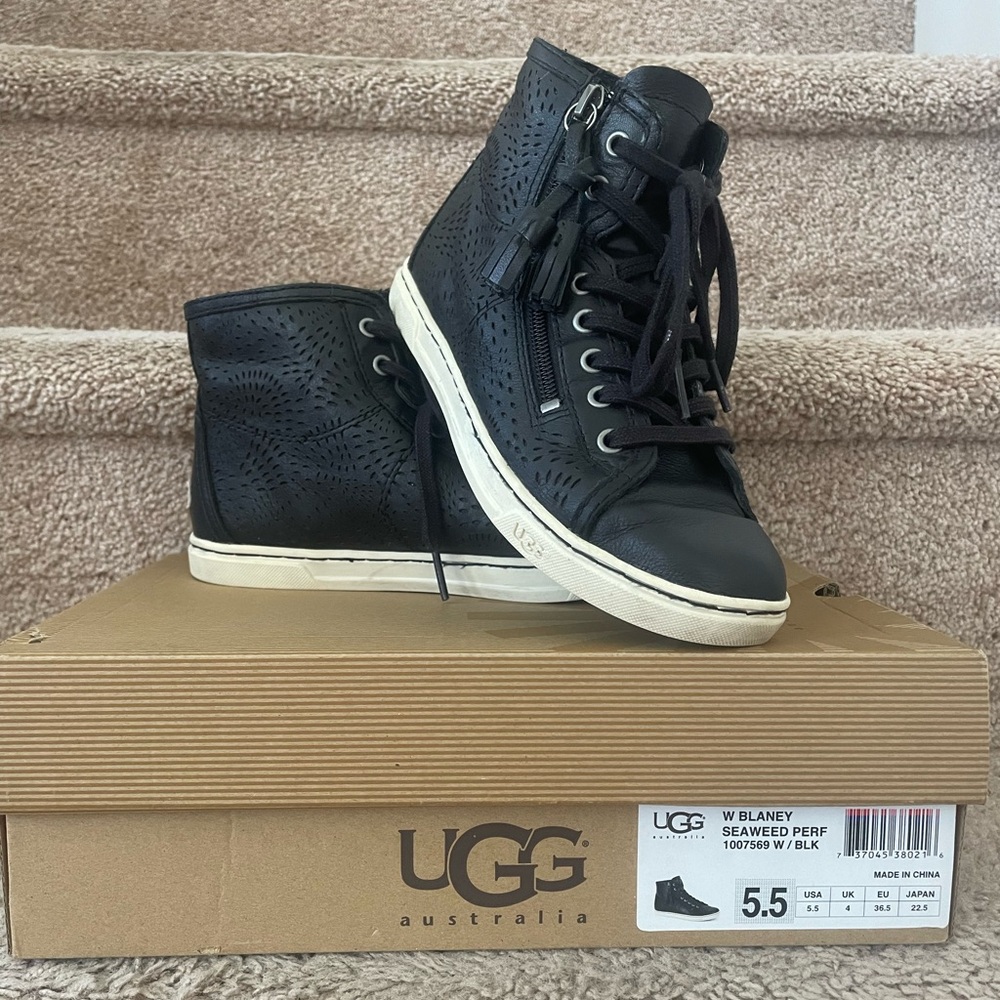 UGG Blaney Seaweed Perforated High Top Sneaker